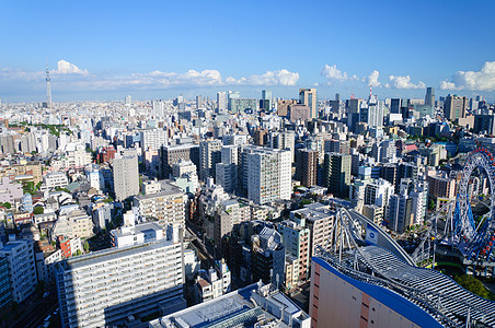 东京都日本东京蓝天天际市中心旅游观光游客城市旅行摩天大楼景观背景