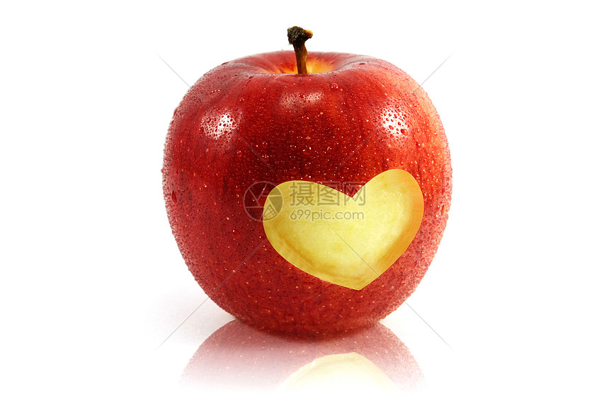 红苹果重量数字饮食早餐食物营养活力水果心形爱心图片