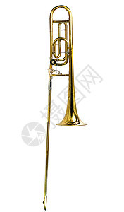 垂直音乐乐器金子黄铜白色喉舌长号高音金属图片