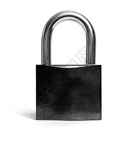 锁金属封锁保障防御保险挂锁安全白色照片背景图片