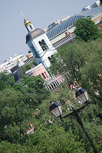 教堂在叶卡捷琳娜宫 莫斯科 扎里齐诺圆顶博物馆建筑学津诺历史性地标天空大教堂绿色女王图片