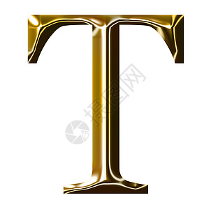 金金字母符号 T - 大写字母背景