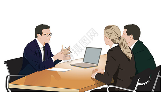 协商和讨论金融客户商业女性保险办公室电脑商务房商务价值图片