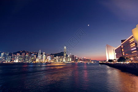 香港之夜摩天大楼办公室市中心码头玻璃旅行金融经济旅游建筑图片