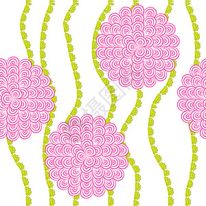 样式模式花朵绿色线条背景图片