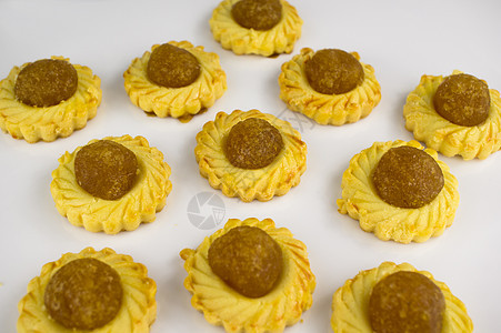 菠萝饼干庆典食物宏观展示镜头焙烤节日小吃金子食品图片