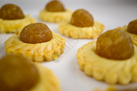 菠萝饼干新年食物面包庆典黄油金子月球焙烤节日甜点图片