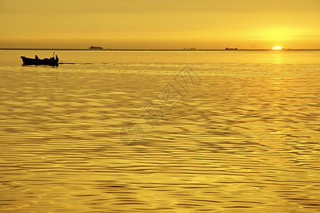 海洋日落背景图像太阳天空反射图片