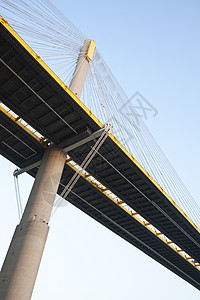丁九桥在香港的白天电缆反射旅行天际金融海岸建筑地标城市天空图片
