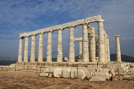 希腊雅典附近的波塞冬寺废墟图片