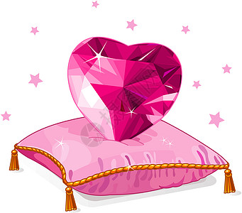 粉红色枕头上的爱心图片