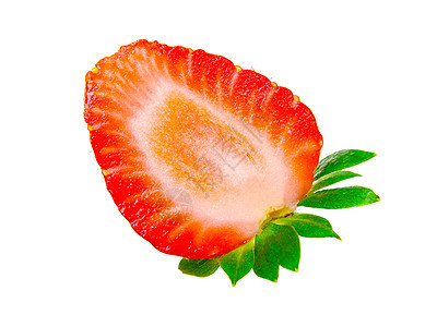 新鲜成熟半草莓图片
