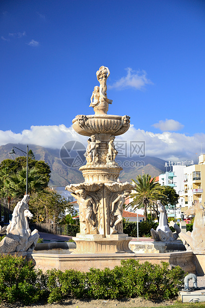 喷泉旅游蓝色财产城市海滩旅行历史建筑学街景图片