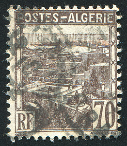 阿尔及尔全景风景邮票石头邮资房子正方形海豹叶子集邮背景