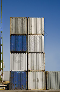 货物集装箱运输商业联运出口方式工业蓝天码头晴天仓库图片