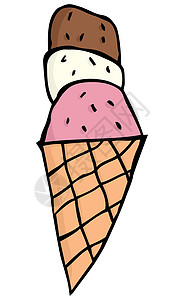 冰奶油 Cone手绘勺子酸奶插图小雨巧克力卡通片棕色香草奶制品图片