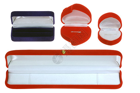 一套礼品盒白色珠宝礼物红色蓝色背景图片