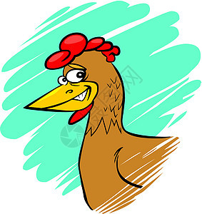 有趣的母鸡国家插图小屋家禽农场艺术公鸡羽毛绘画卡通片图片