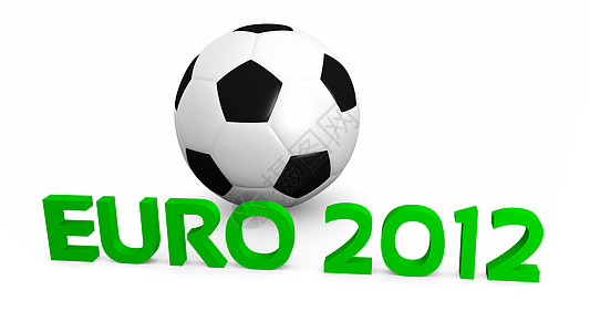 2012欧元足球渲染白色锦标赛运动背景图片