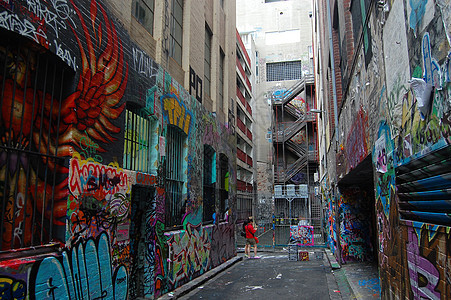 墙壁上的格拉菲蒂街道涂鸦城市艺术中心图片