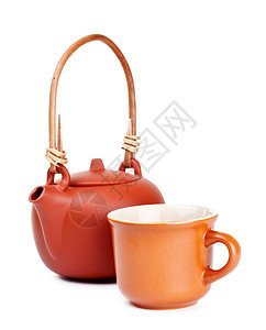 陶器和杯子茶杯黄色盘子黏土橙子制品茶壶菜肴陶瓷照片图片