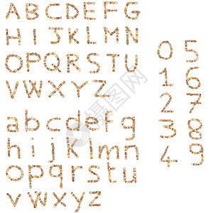 英国字母表中的字母硬币字符货币案件首都字体白色数字背景图片