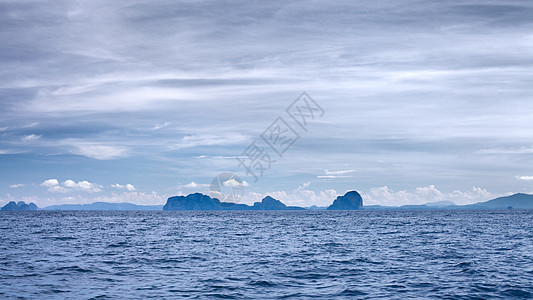 安达曼海景旅游热带天蓝色照片岩石悬崖全景风景娱乐晴天图片