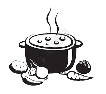 番茄煎蛋汤热汤矢量说明 食物和原料插画