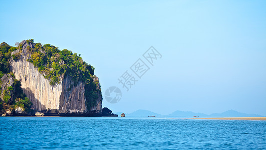 安达曼海岸假期悬崖森林娱乐岩石旅游反射天堂海浪阳光图片