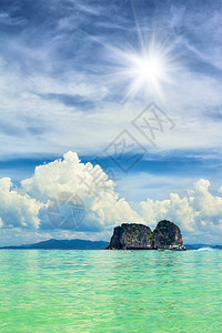 安达曼海景全景天蓝色旅游水晶情调假期太阳旅行爬坡岩石图片