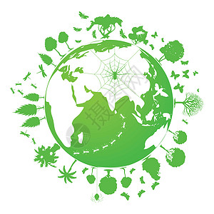 绿色绿色地球风景蚂蚁卡通片蜘蛛装饰品植物尾巴动物群环境漏洞图片