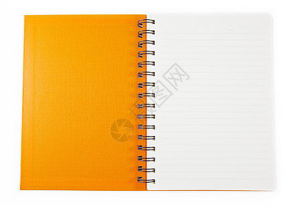 孤立的橙笔记本商业会议活页文档日记学校戒指笔记角落学习图片