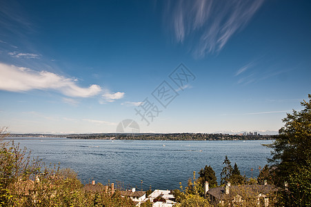 华盛顿湖景观季节海岸城市自然城市风景场景背景