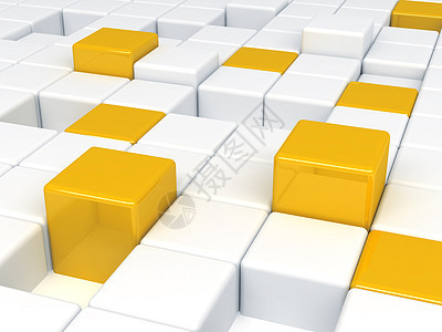 摘要背景 由白色和橙色塑料立方体组成图片