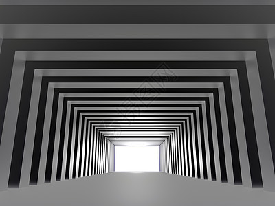 有隧道的柱形和光线 为前进而开辟道路;图片