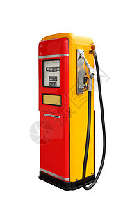 红和黄旧年汽油油泵图片