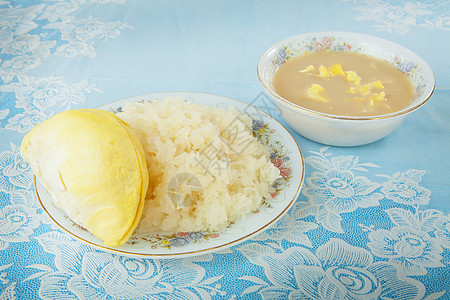 达里安粘糊大米营养水果热带异国情调食物季节盘子尖刺气味图片