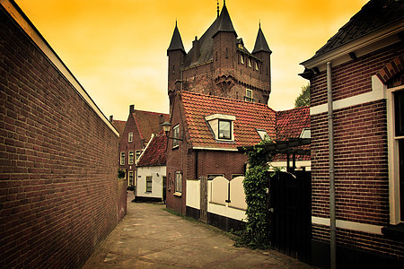 荷兰的历史性建筑 历史结构 荷兰大厅建筑学旅行天空风景市场餐厅村庄正方形地标图片