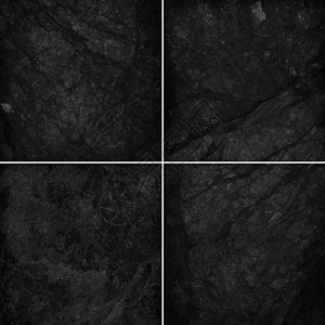 四种不同的黑色大理石纹理质高分灰色花岗岩地面石头柜台宏观帆布厨房岩石墙纸图片