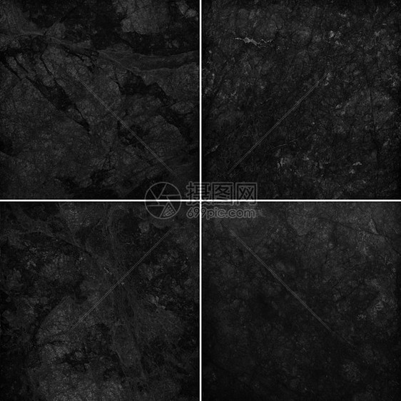 四种不同的黑色大理石纹理质高分柜台厨房墙纸地面石板石头岩石花岗岩帆布宏观图片