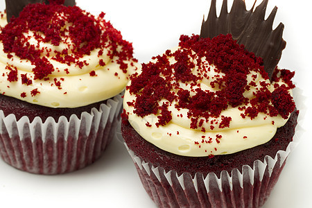红色天鹅绒蛋糕甜点宏观食物糖果巧克力营养背景图片