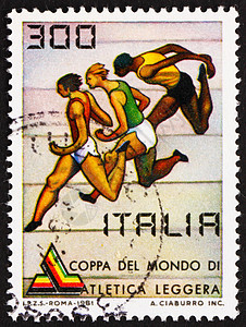 意大利1981年的邮戳展示了世界杯比赛图片