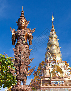 金巴达蓝色纪念碑寺庙建筑学艺术宗教遗产历史金子尖塔图片