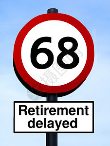 延迟退休至68个路标背景图片