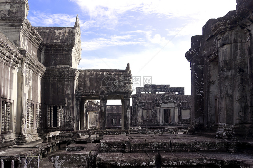 吴哥瓦遗产高棉语艺术废墟旅游纪念碑地标蓝色文化传奇图片
