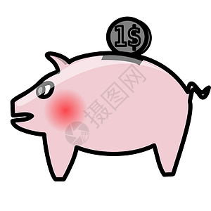 猪猪银行财富制品插图财政玩具艺术动物生活鼻子小猪图片