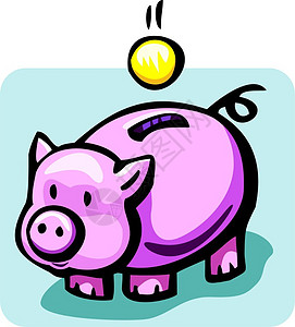 猪猪银行债务生活陶瓷投资硬币电脑插图玩具艺术夹子图片