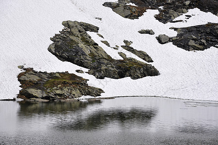 雪地球波纹阴影和平反射石头灰色高度白色背景图片