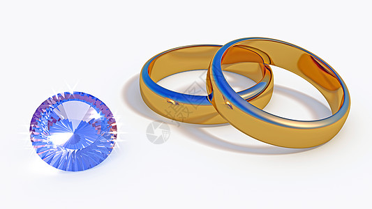 婚礼戒指钻石和珠宝戒指背景
