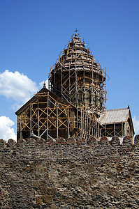 格鲁吉亚城堡大教堂 格鲁吉亚的象征之一石头宗教风景首都游客天空历史圆顶建筑建筑学图片